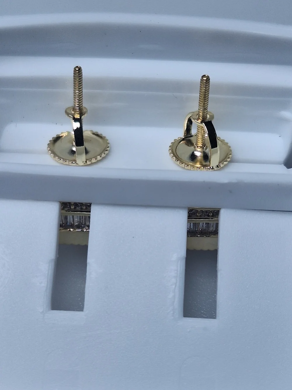 14K Gold Tone Iced Out CZ Stud Earrings – 9.5mm x 11.5mm Large Cluster Micro Pav